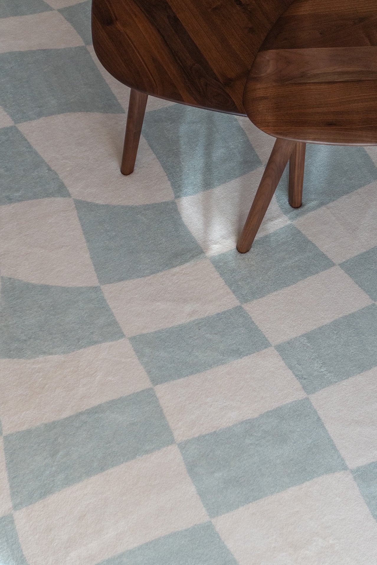 Ilenna Green and Ivory Abstract Checkered Washable Rug