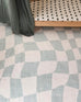 Ilenna Green and Ivory Abstract Checkered Washable Rug