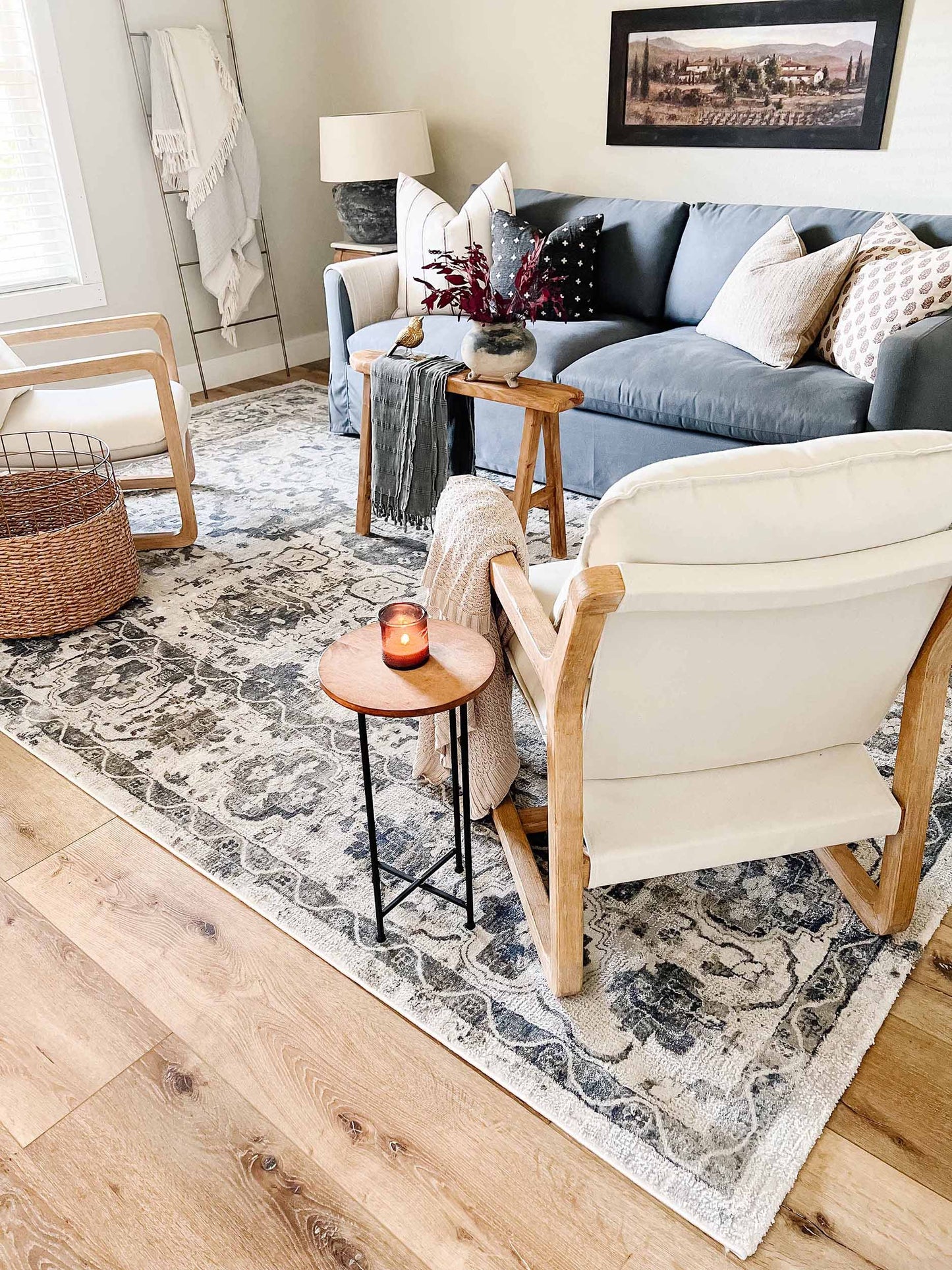 Iman Blue and Grey Transitional Rug