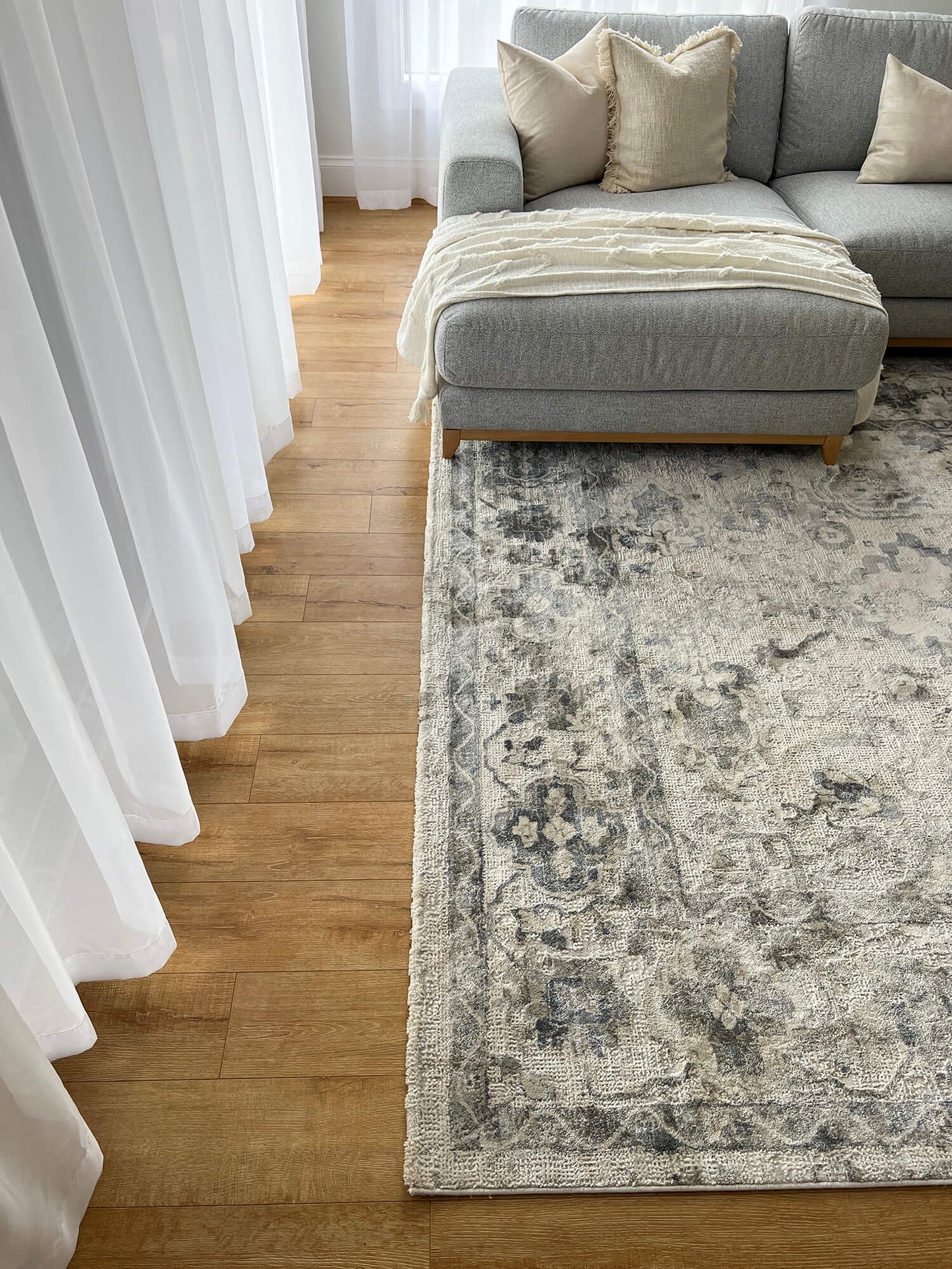 Iman Blue and Grey Transitional Rug