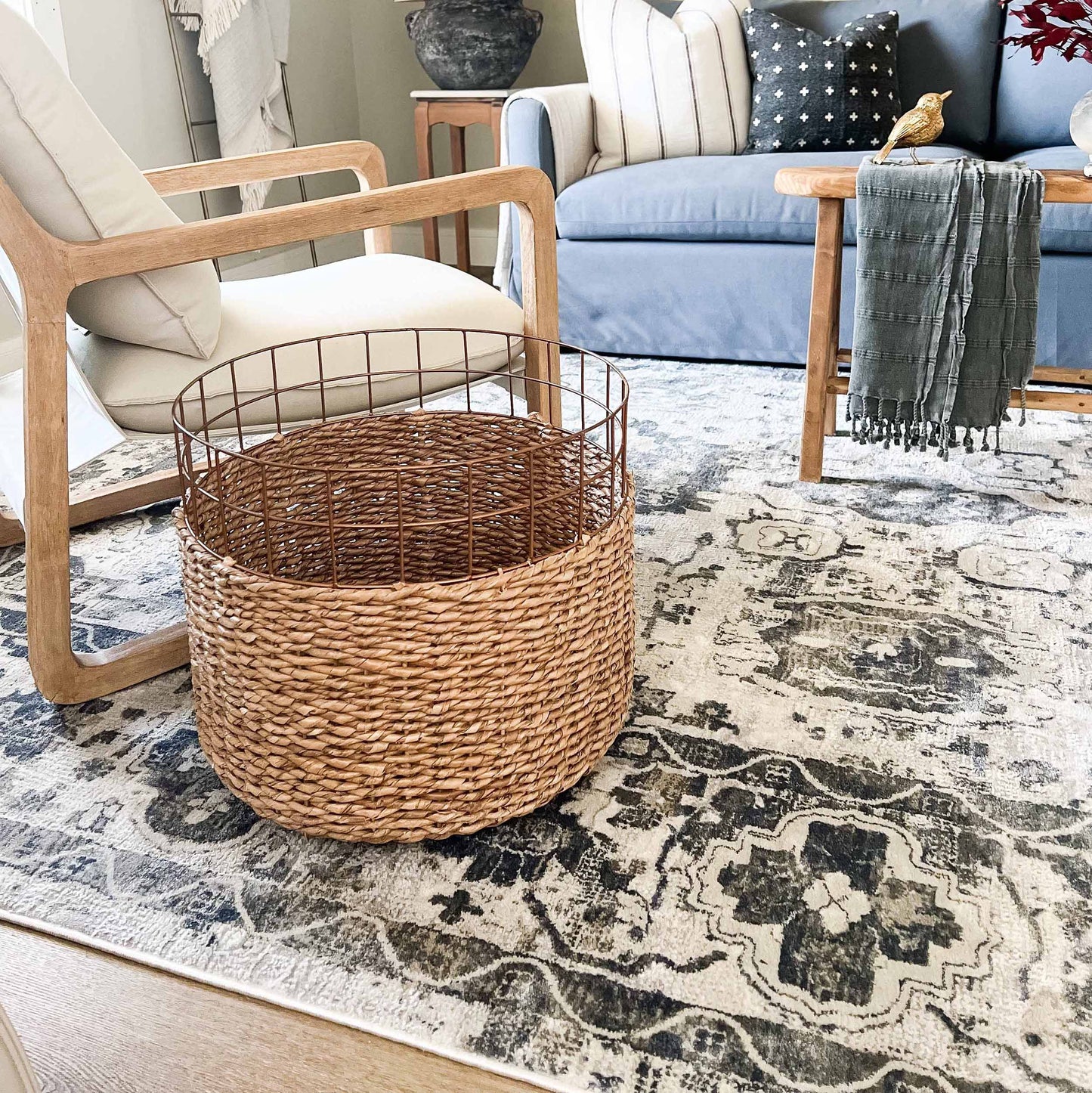 Iman Blue and Grey Transitional Rug