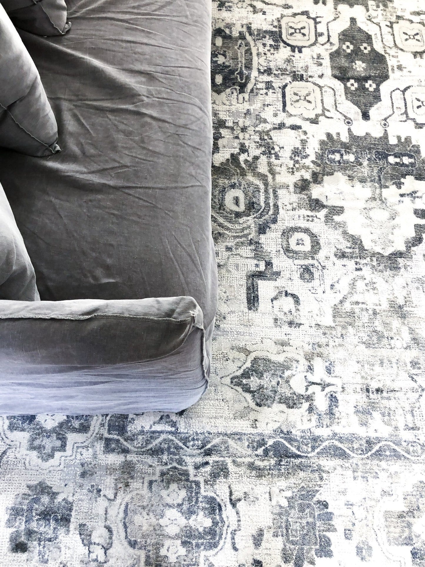 Iman Blue and Grey Transitional Rug