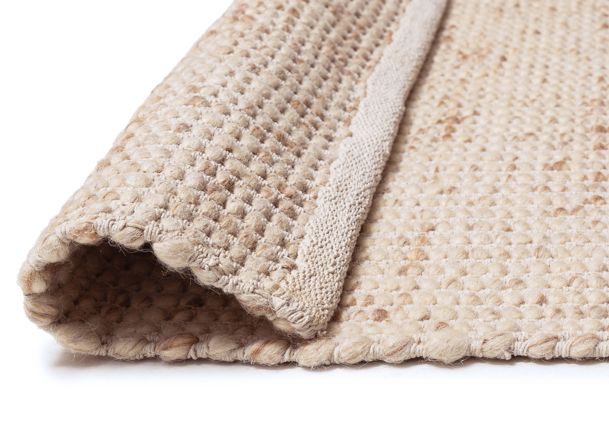 Indya Rug Indya Marbled Cream and Beige Chunky Wool Rug
