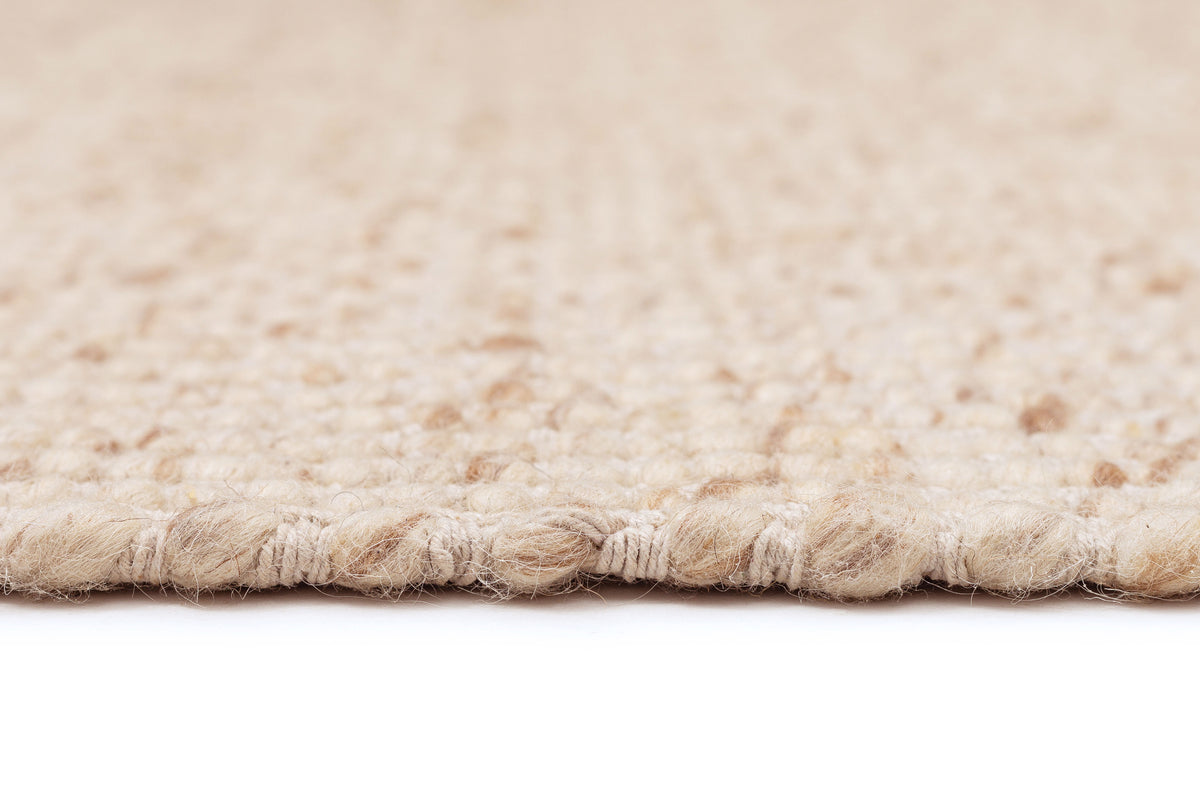 Indya Rug Indya Marbled Cream and Beige Chunky Wool Rug