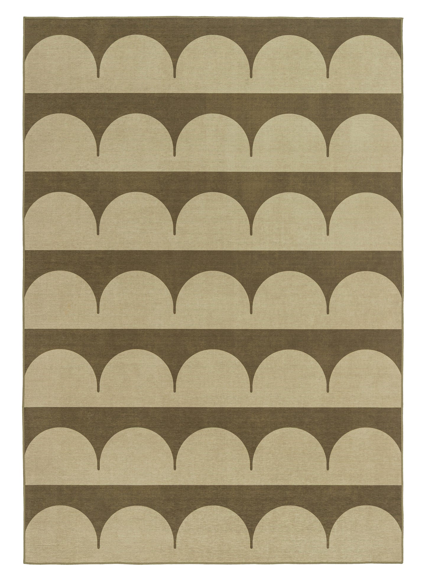 Inez Forest and Sage Arch Stripe Indoor Outdoor Rug