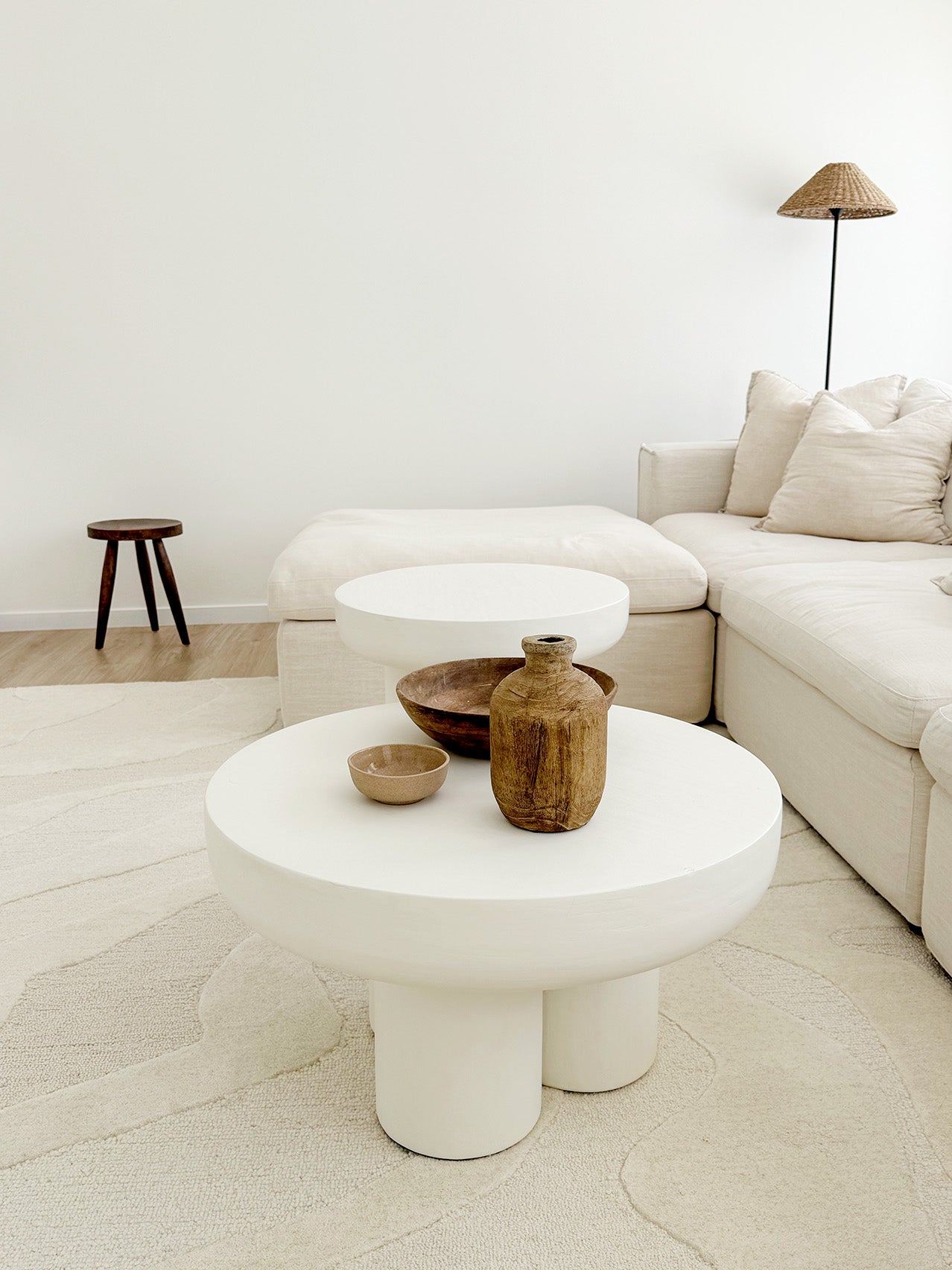 Innaya Neutral Abstract Hand-Tufted Wool Rug
