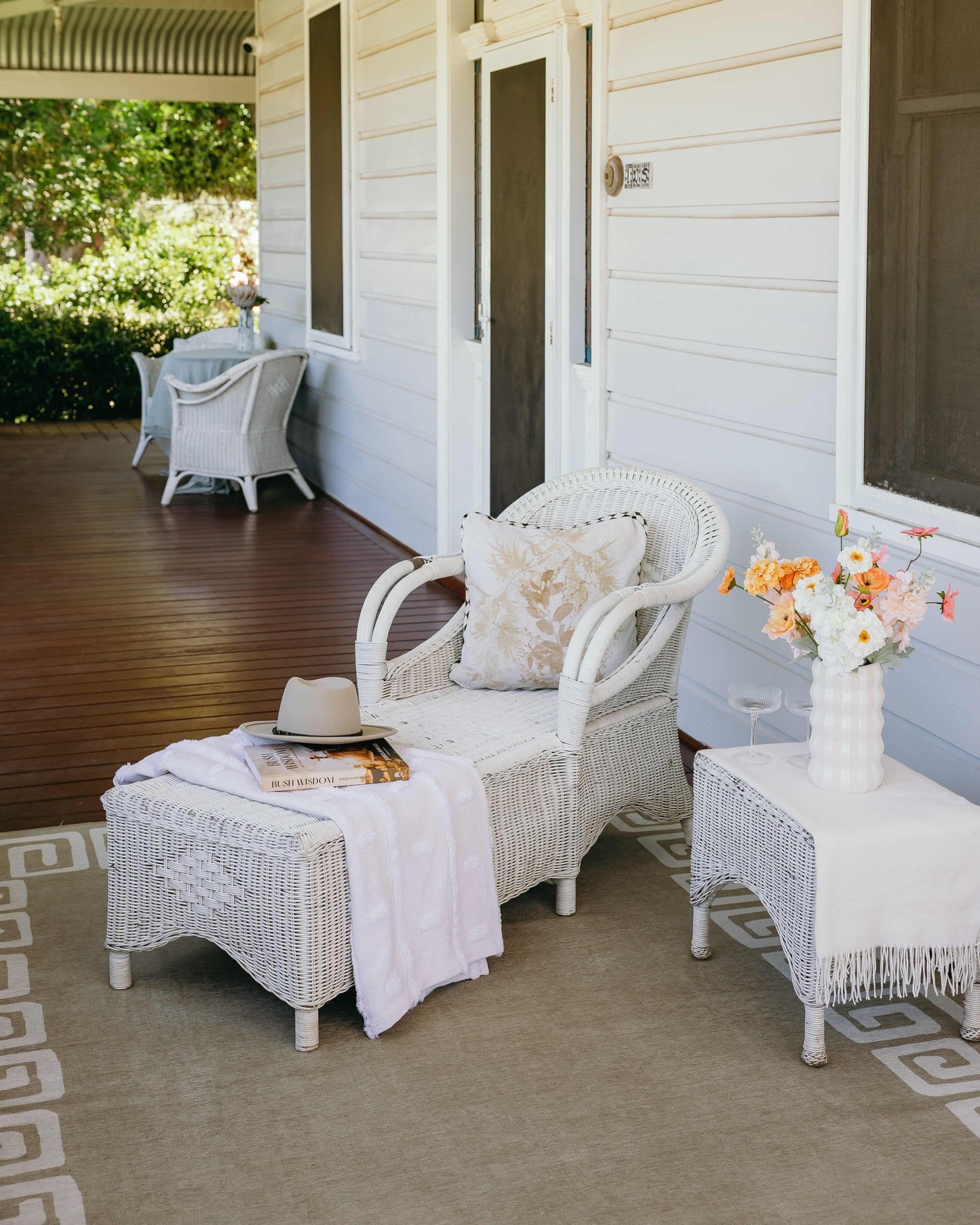 Ione Sandy Beige and Light Oat Geometric Indoor Outdoor Rug