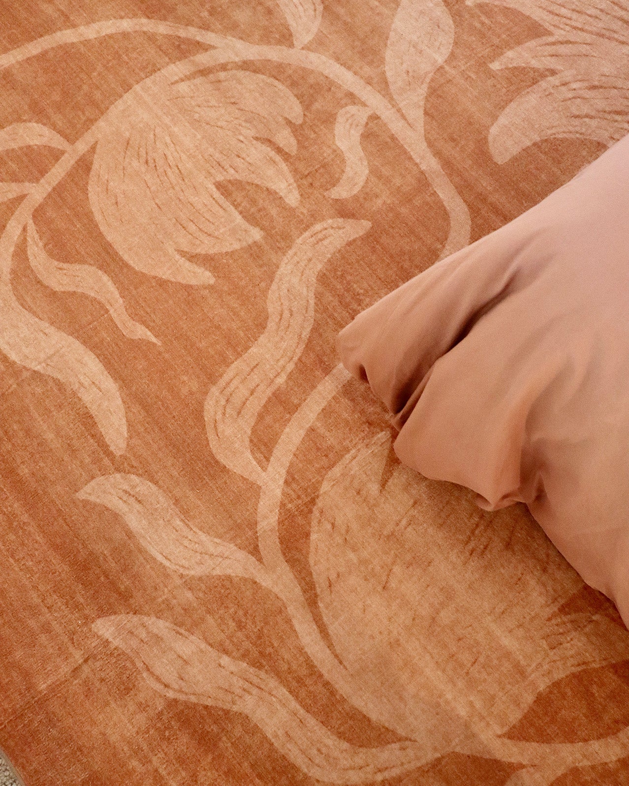 Iras Rust Botanical Washable Rug