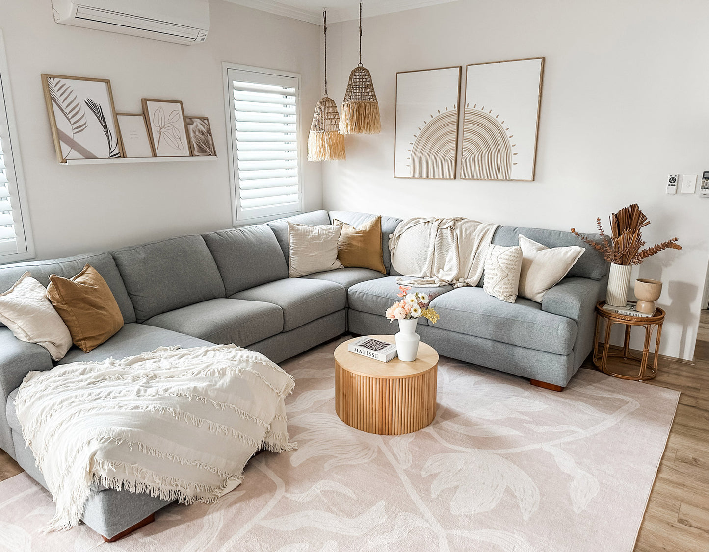 Irene Beige Botanical Washable Rug