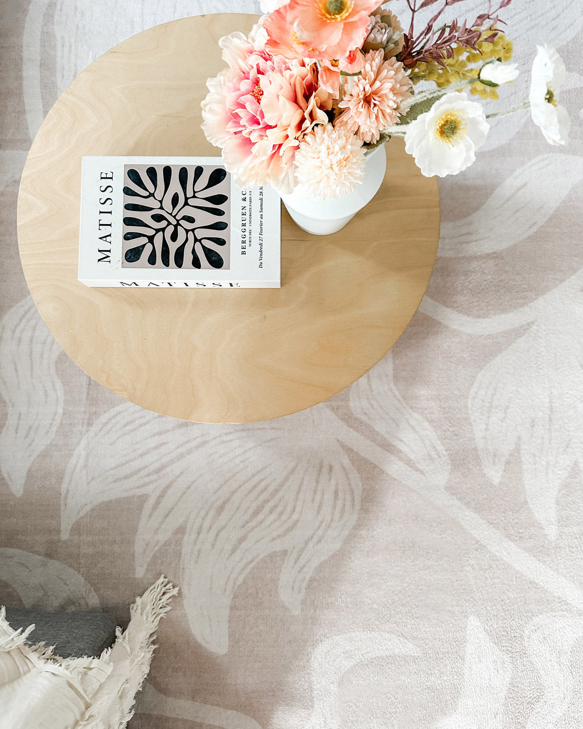 Irene Beige Botanical Washable Rug