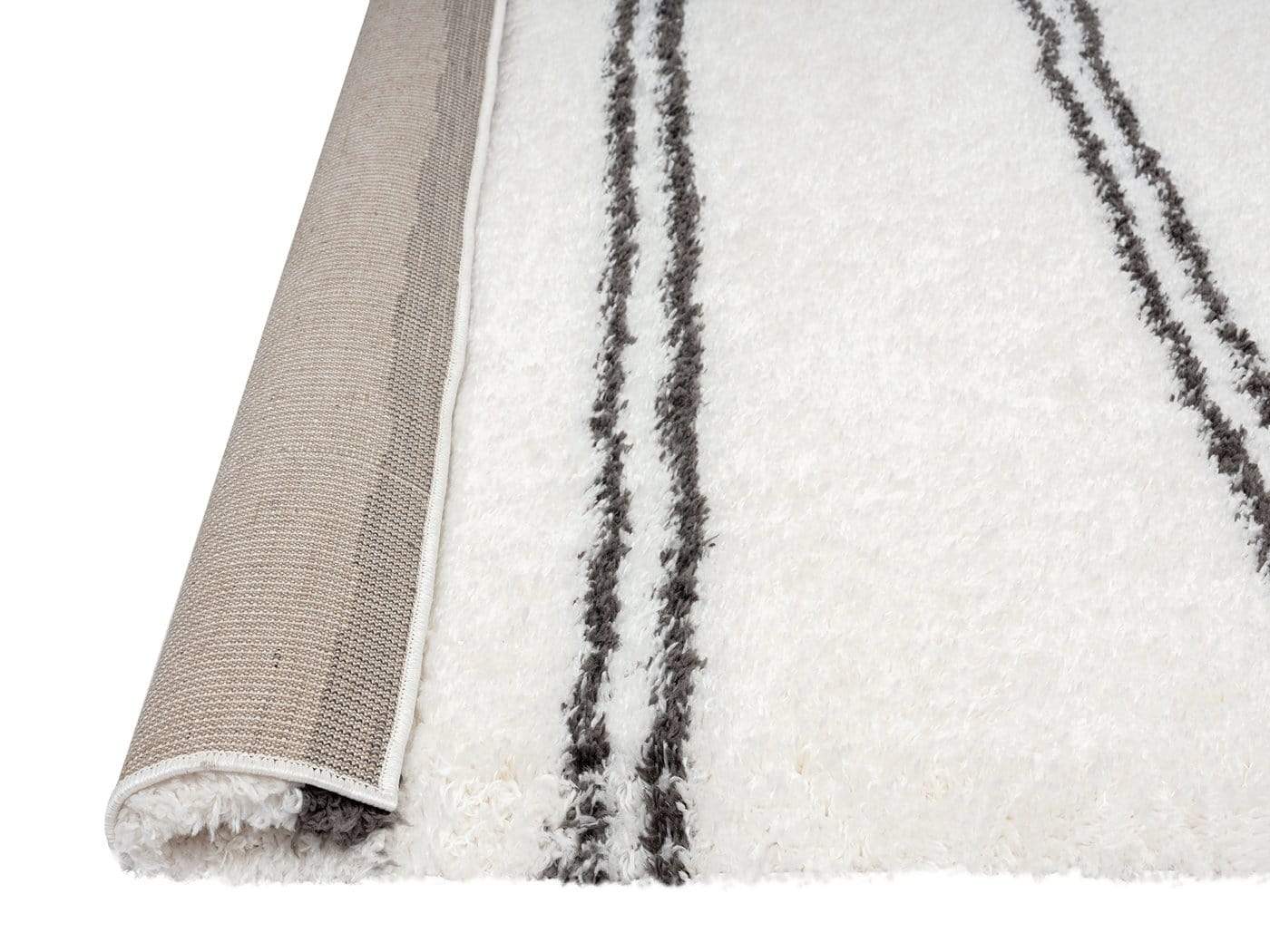 Irina Ivory And Charcoal Grey Shag Rug