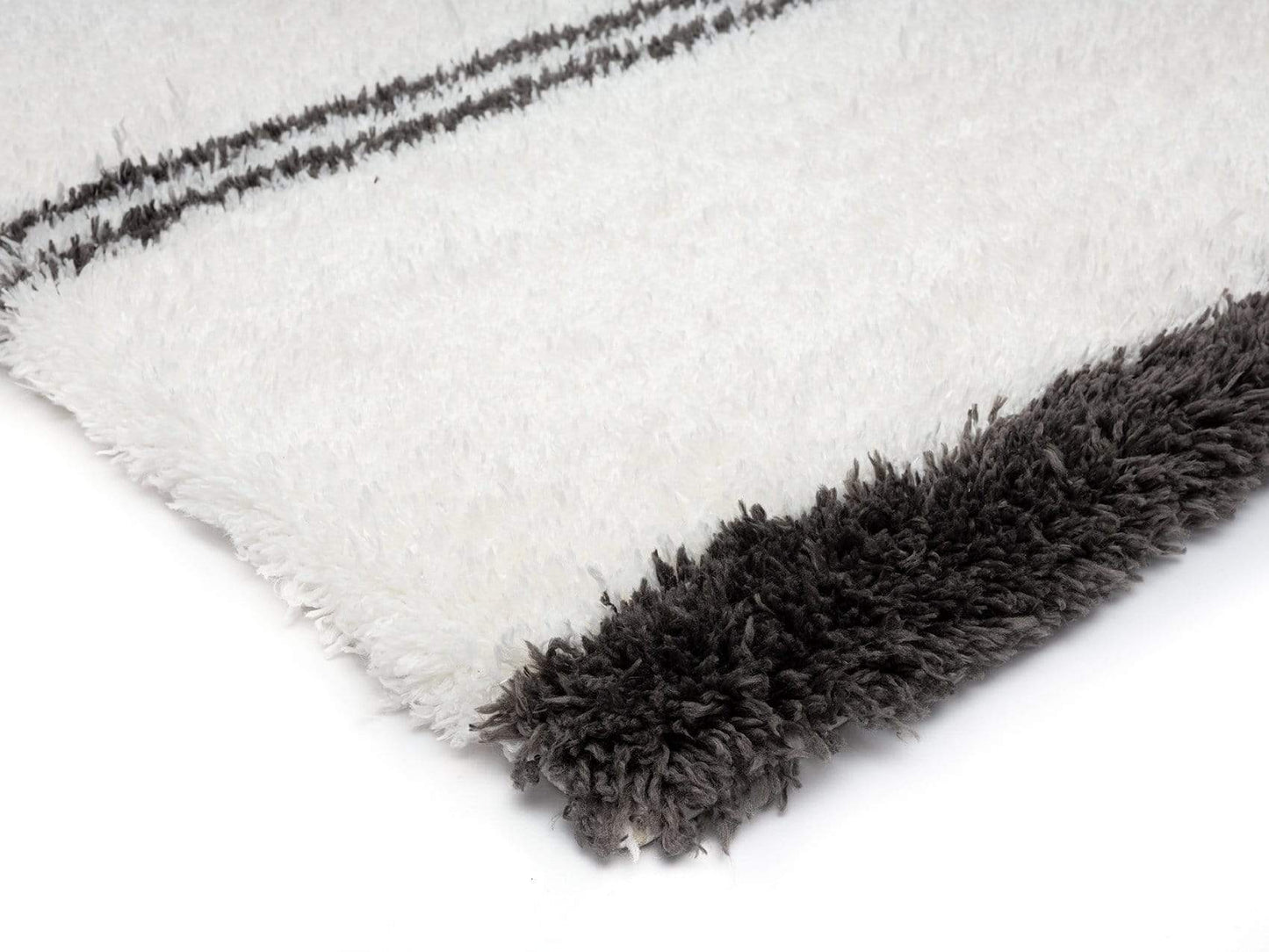 Irina Ivory And Charcoal Grey Shag Rug