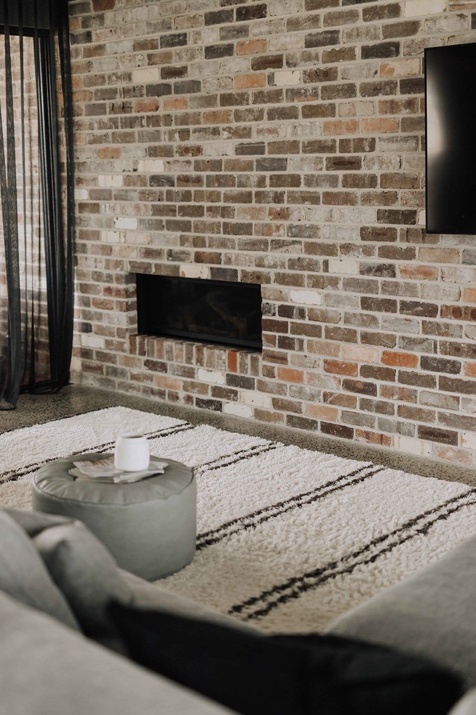Irina Ivory And Charcoal Grey Shag Rug