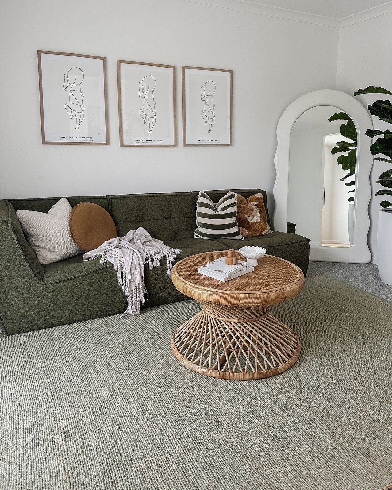 Ishani Green Flatweave Jute and Cotton Rug