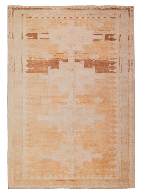 Isola Cream and Rust Tribal Washable Rug