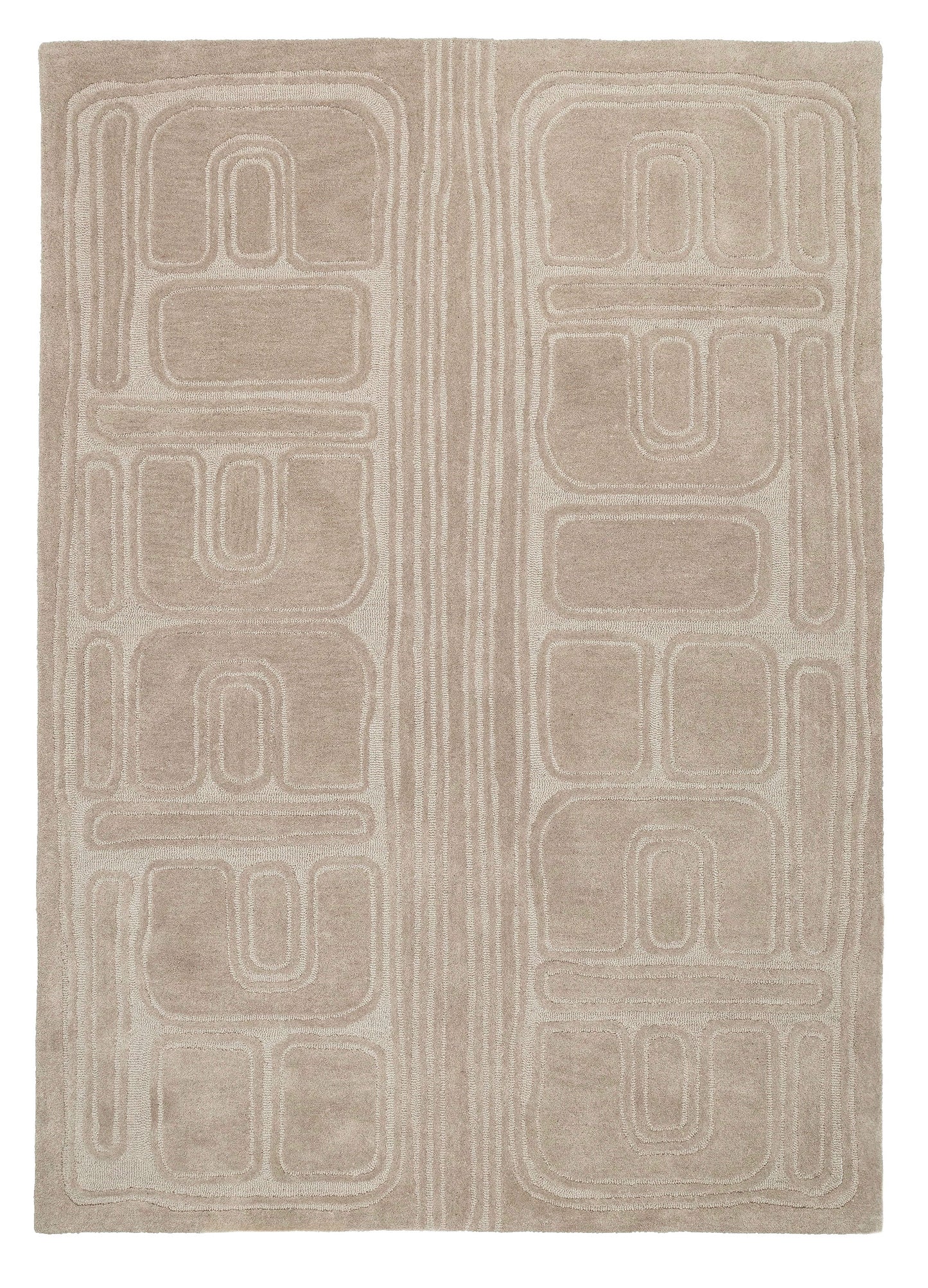Jafina Beige Abstract Hand-Tufted Rug