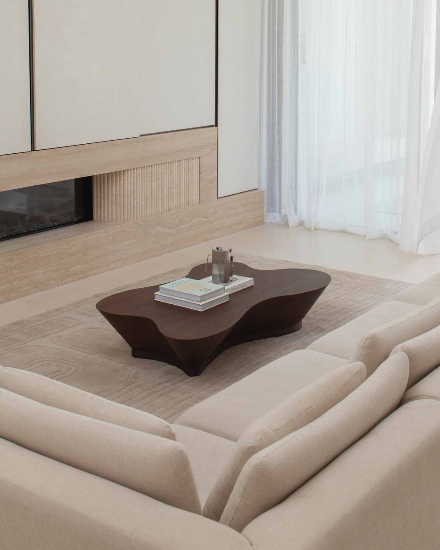 Jafina Beige Abstract Hand-Tufted Rug