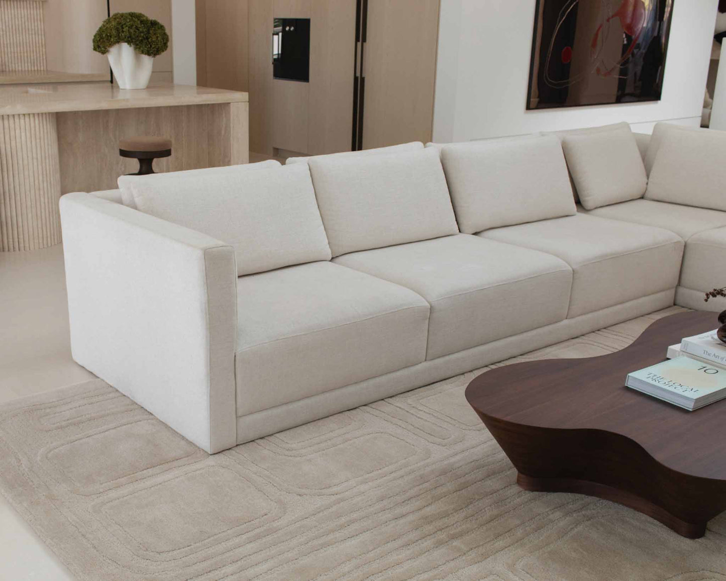 Jafina Beige Abstract Hand-Tufted Rug