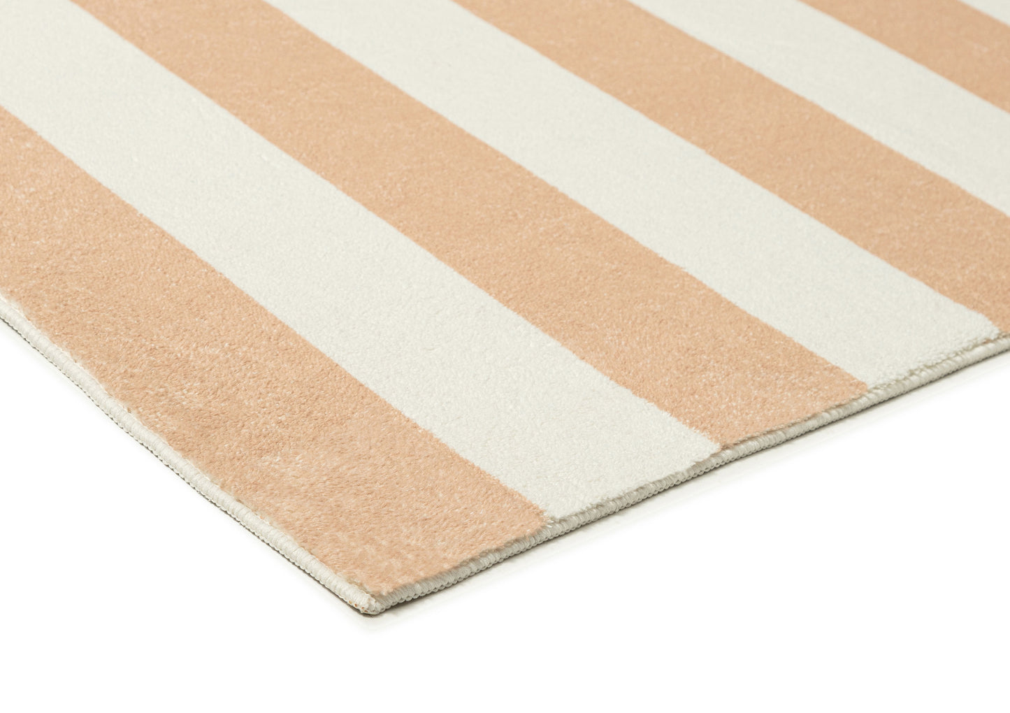 Jaida Tan Brown Cream Stripe Washable Rug