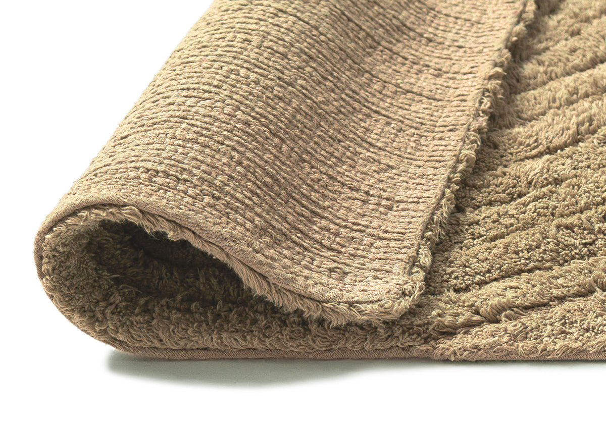 Jalia Beige Half Arch Cotton Bath Mat