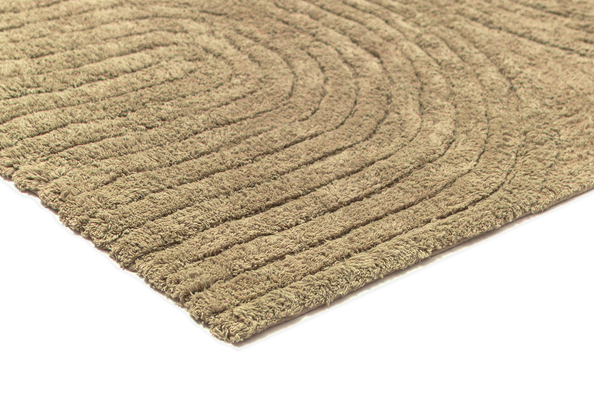 Jalia Beige Half Arch Cotton Bath Mat