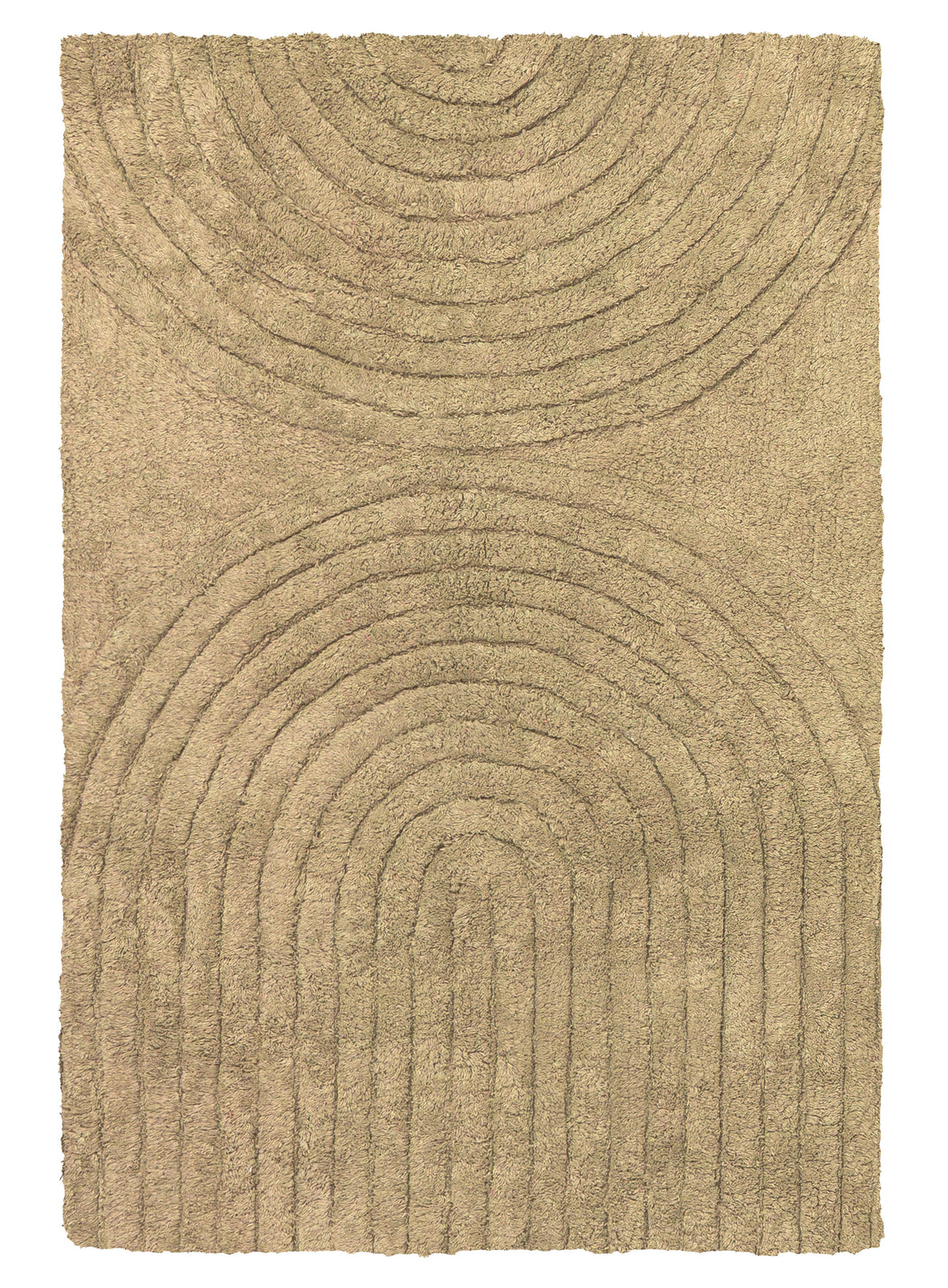 Jalia Beige Half Arch Cotton Bath Mat