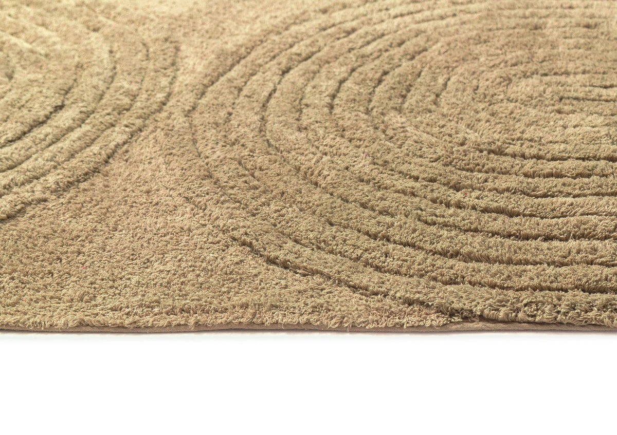 Jalia Beige Half Arch Cotton Bath Mat