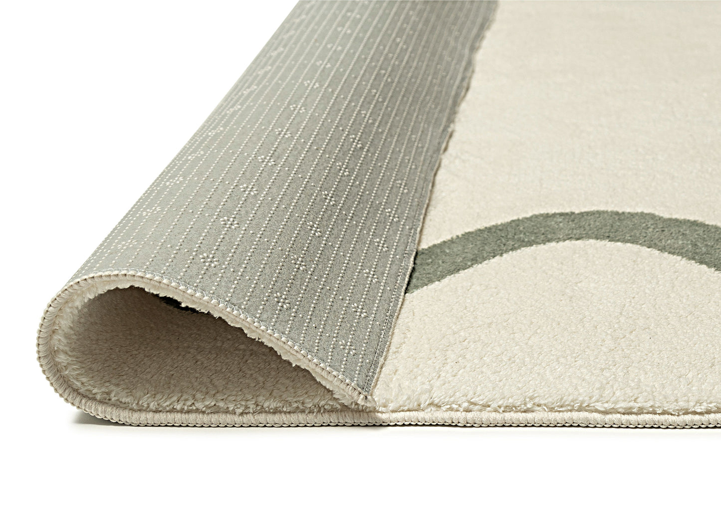 Jamie Green Wiggle Bordered Washable Rug