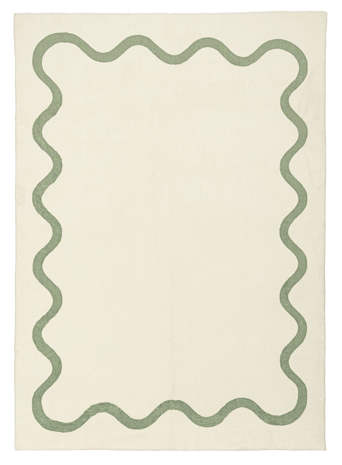 Jamie Green Wiggle Bordered Washable Rug