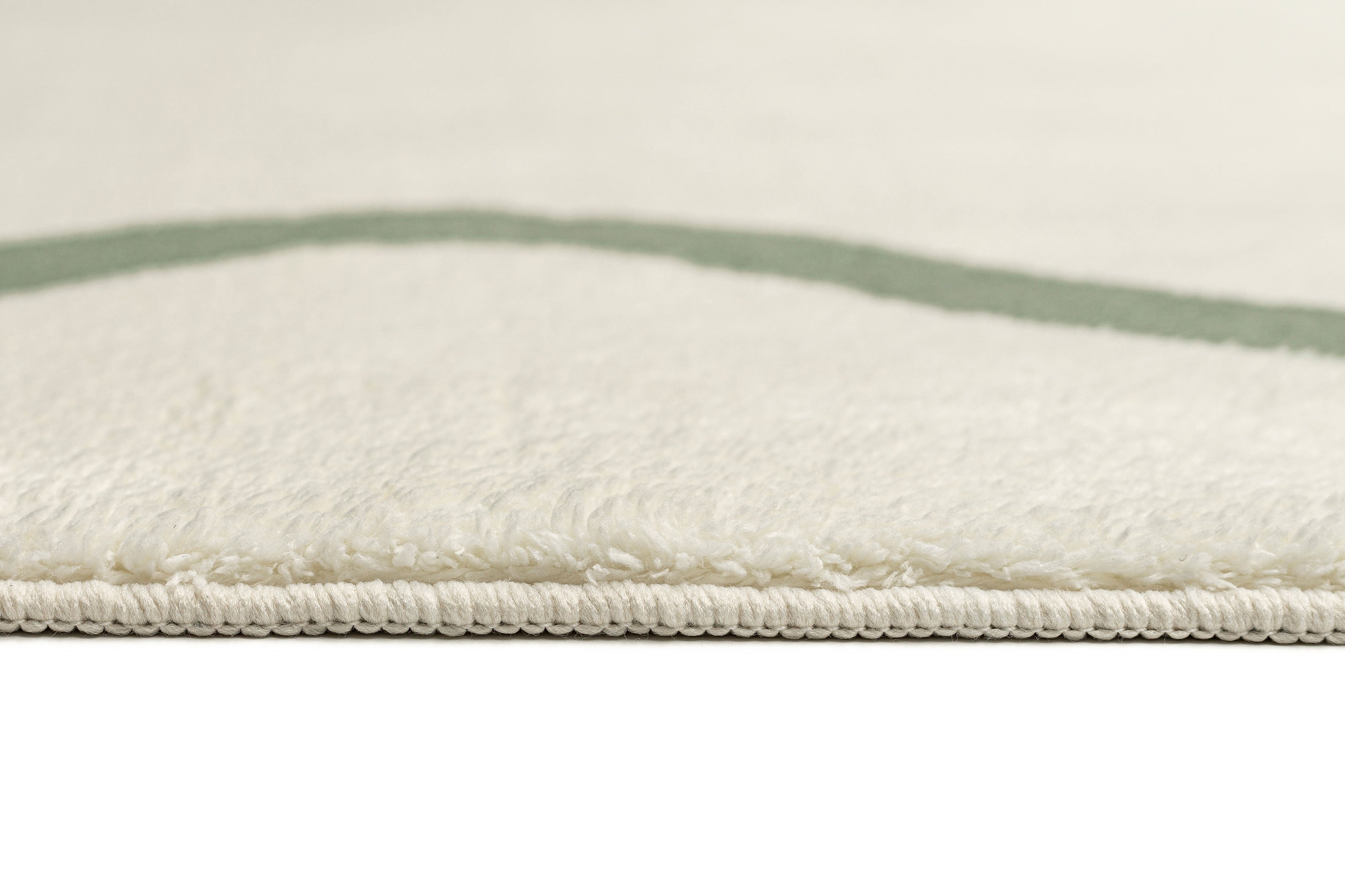 Jamie Green Wiggle Bordered Washable Rug