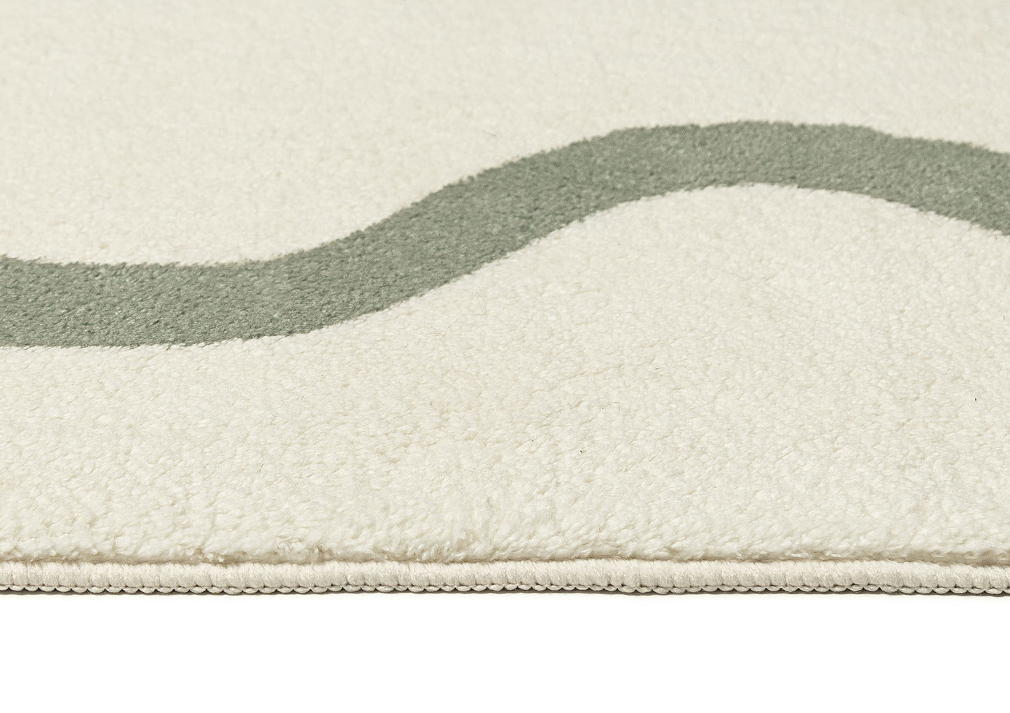 Jamie Green Wiggle Bordered Washable Rug