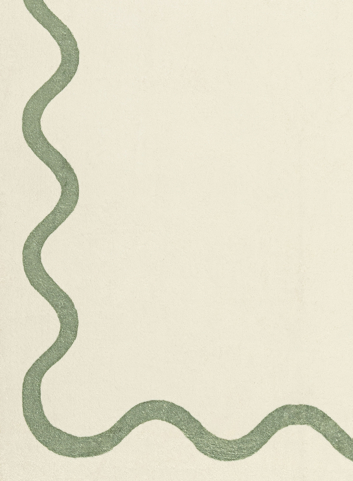 Jamie Green Wiggle Bordered Washable Rug
