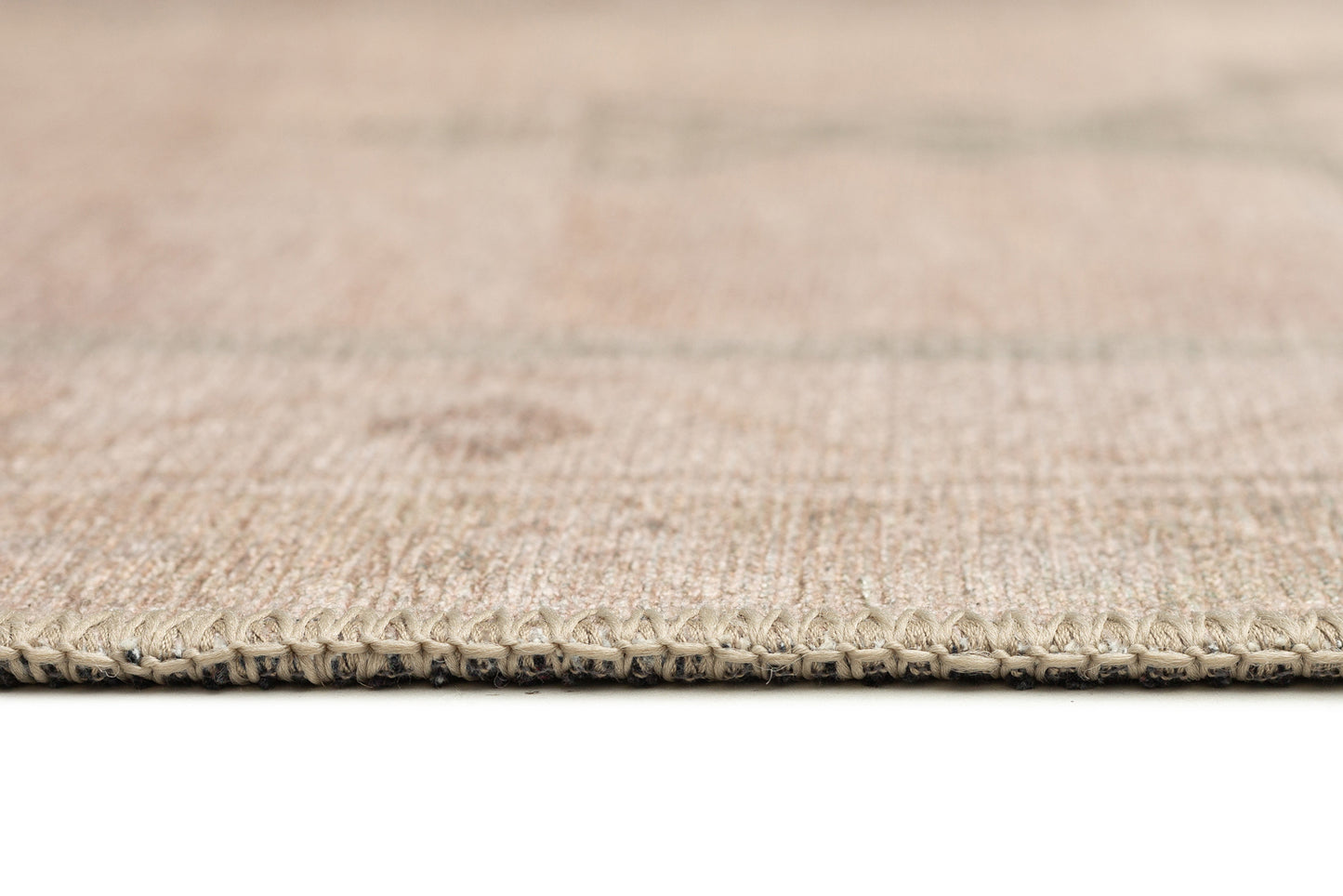 Janella Beige and Green Medallion Washable Runner Rug