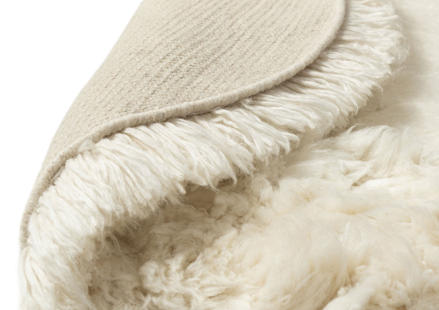 Janisa Natural Cream Organic Shape Shag Rug