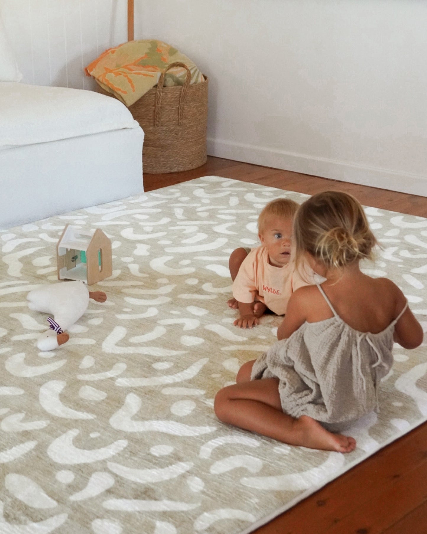 Jema Beige Abstract Rollie Pollie Playmat