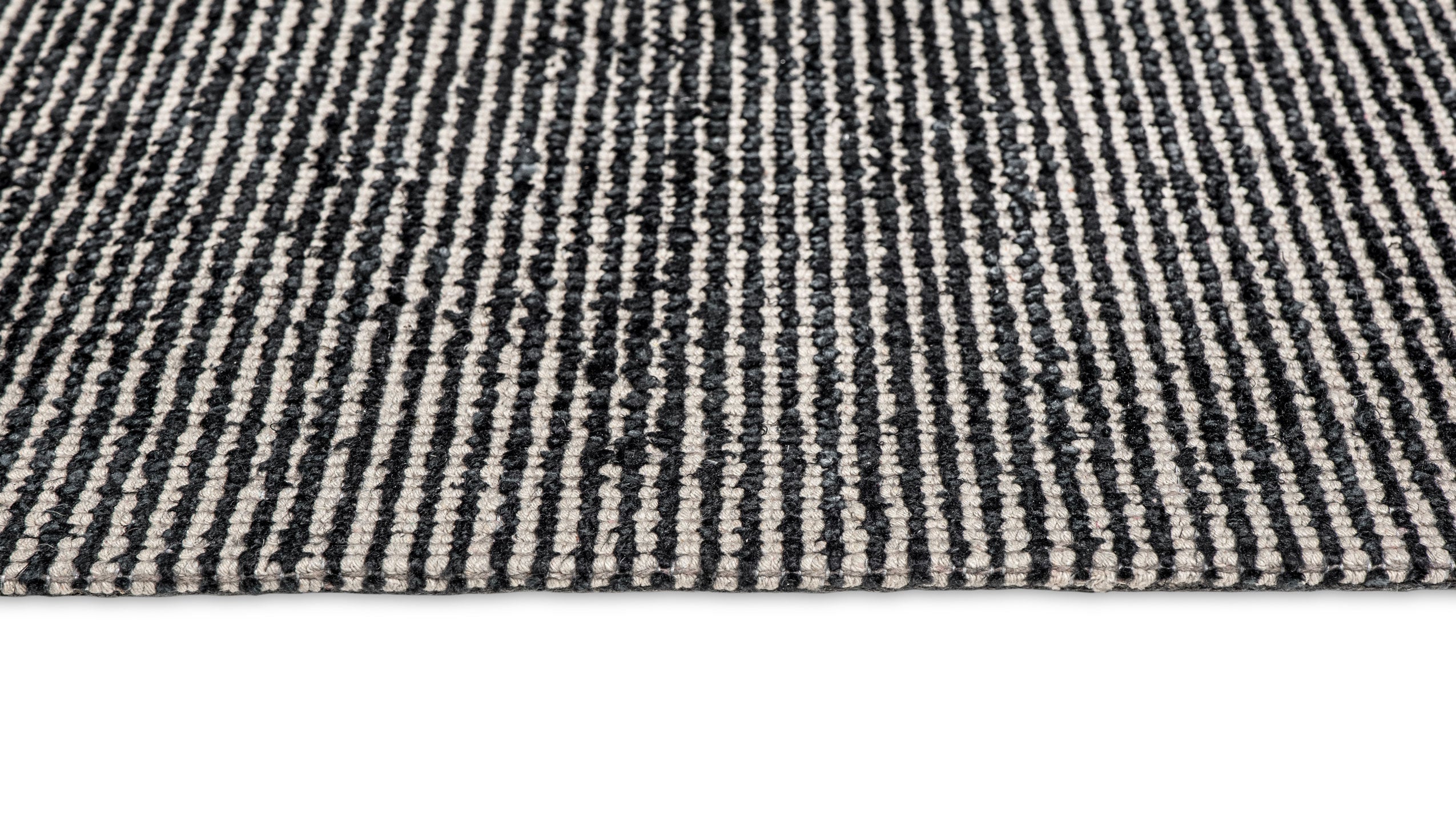 Jena Black and White Hand Loomed Cotton Rug
