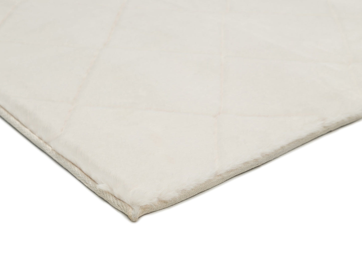 Jessa Ivory Cream Diamond Shag Rug