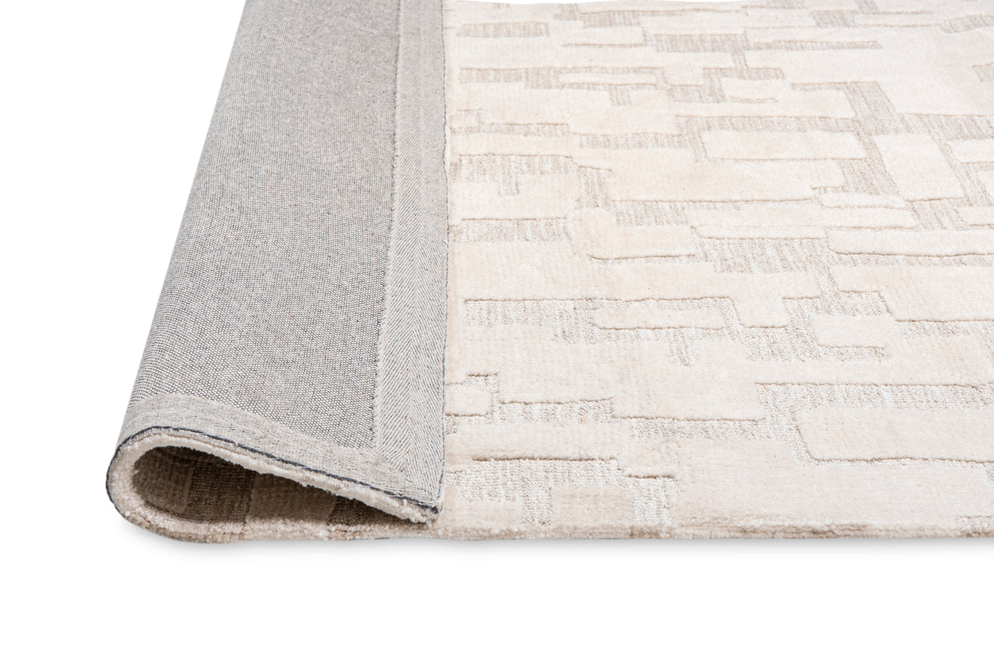 Jessie Ivory Cream Abstract Textured Rug