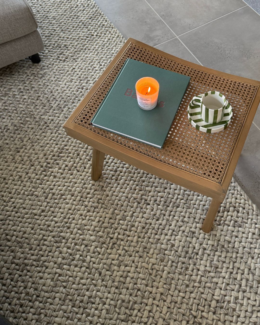 Joely Light Grey and Ivory Marble Looped Rug