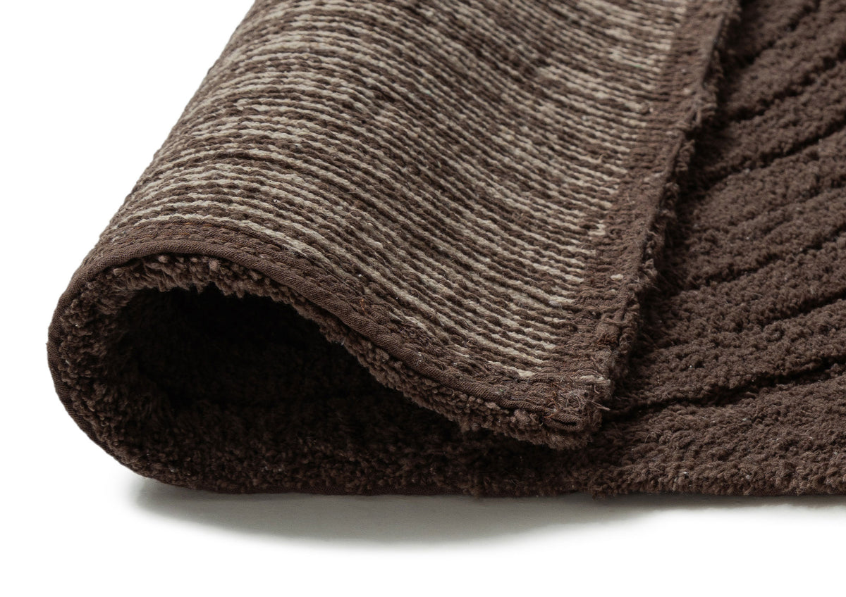 Jolina Cocoa Brown Half Arch Cotton Bath Mat