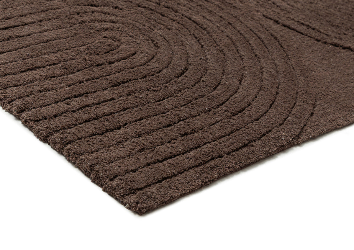 Jolina Cocoa Brown Half Arch Cotton Bath Mat
