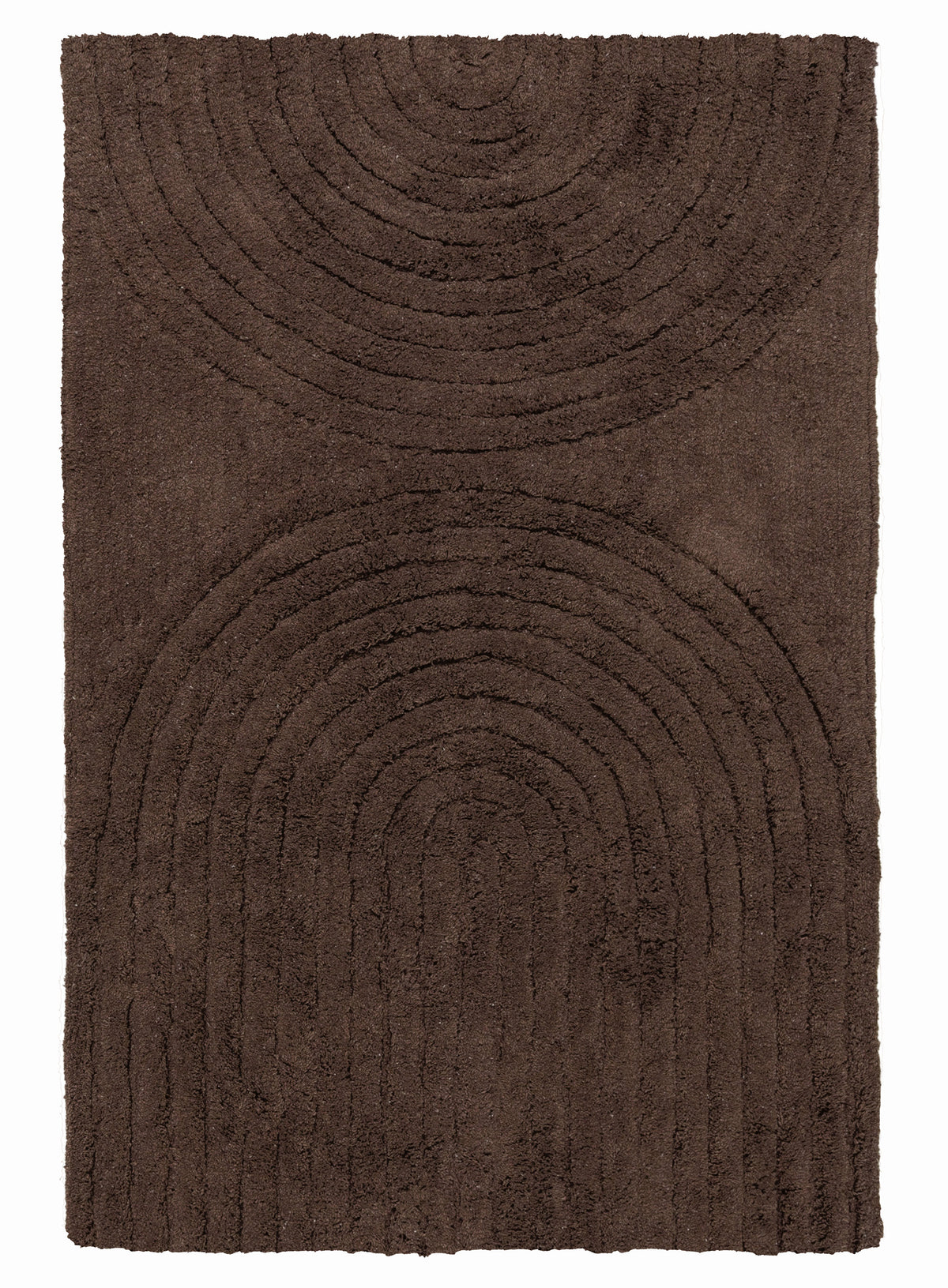 Jolina Cocoa Brown Half Arch Cotton Bath Mat