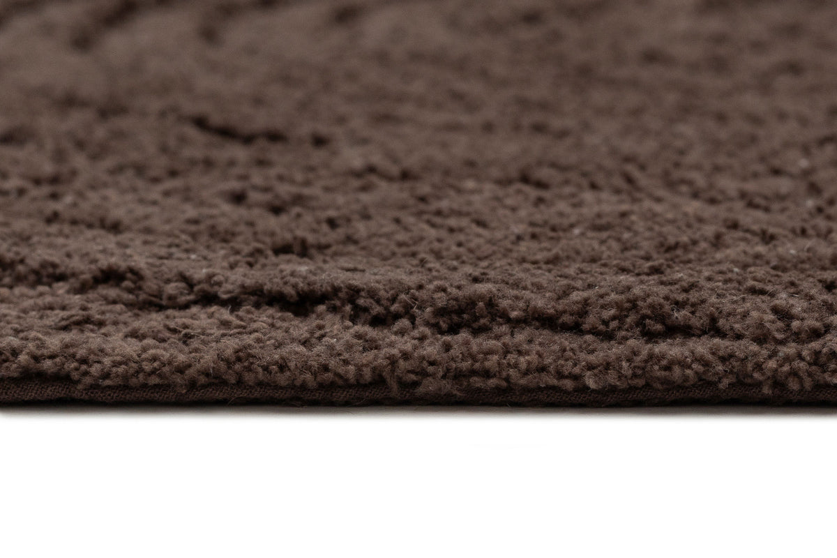 Jolina Cocoa Brown Half Arch Cotton Bath Mat