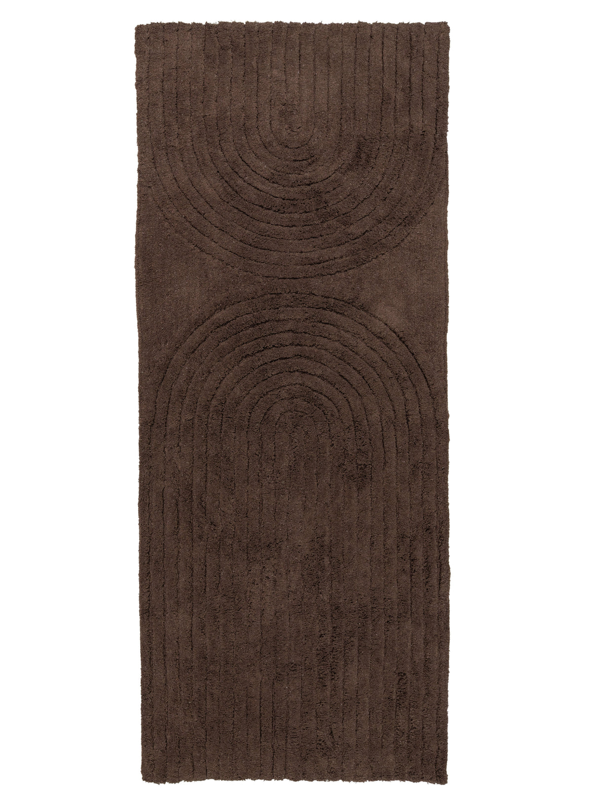 Jolina Cocoa Brown Half Arch Cotton Bath Mat