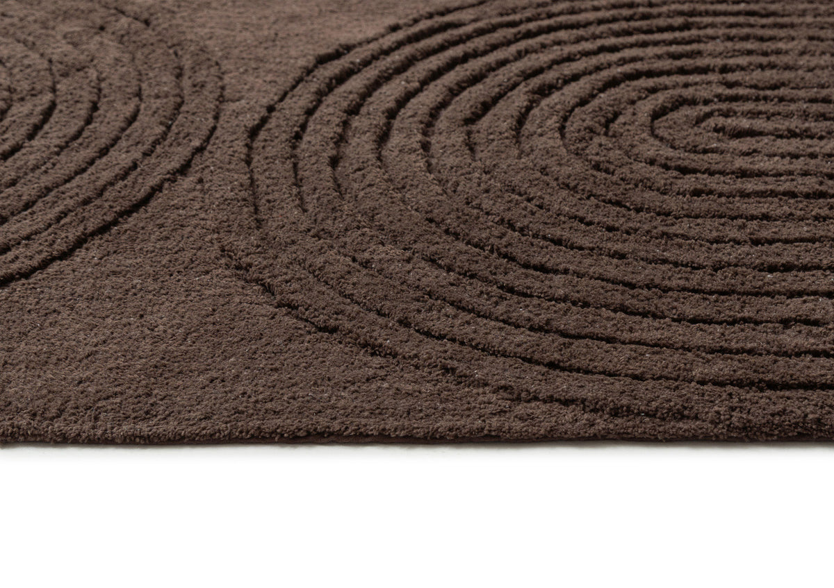Jolina Cocoa Brown Half Arch Cotton Bath Mat