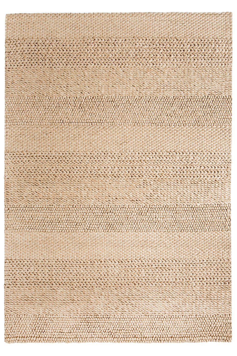 Joline Caramel Beige Braided and Looped Rug