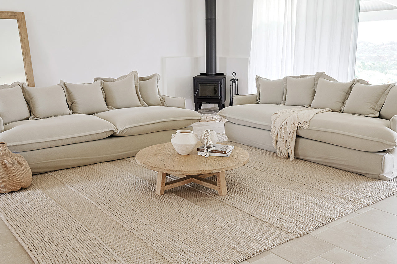 Joline Caramel Beige Braided and Looped Rug