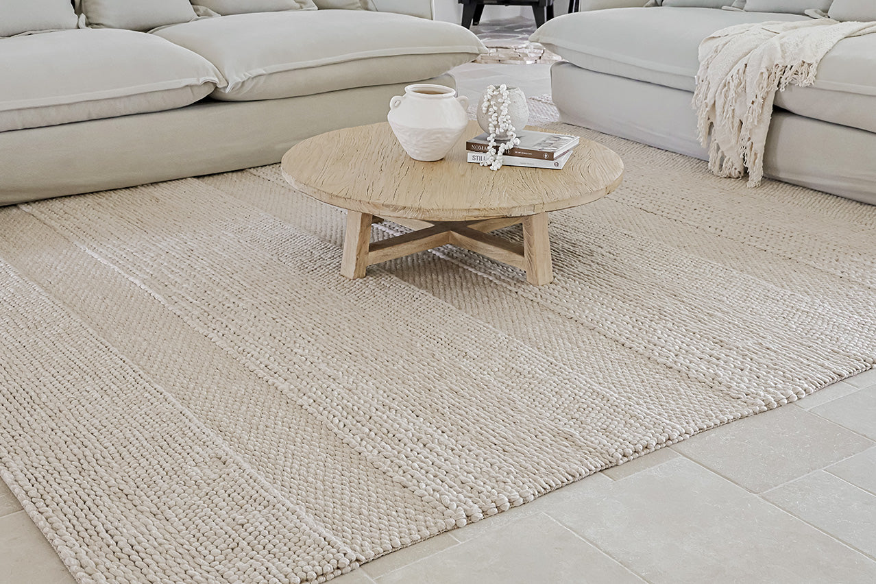 Joline Caramel Beige Braided and Looped Rug