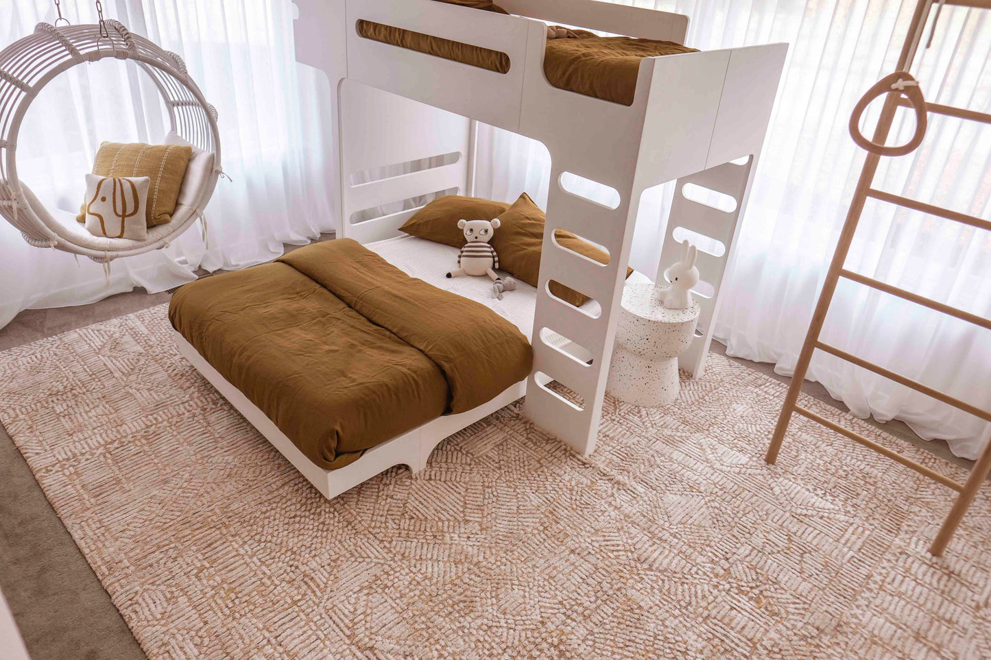 Jordan Mustard and Beige Geometric Modern Rug