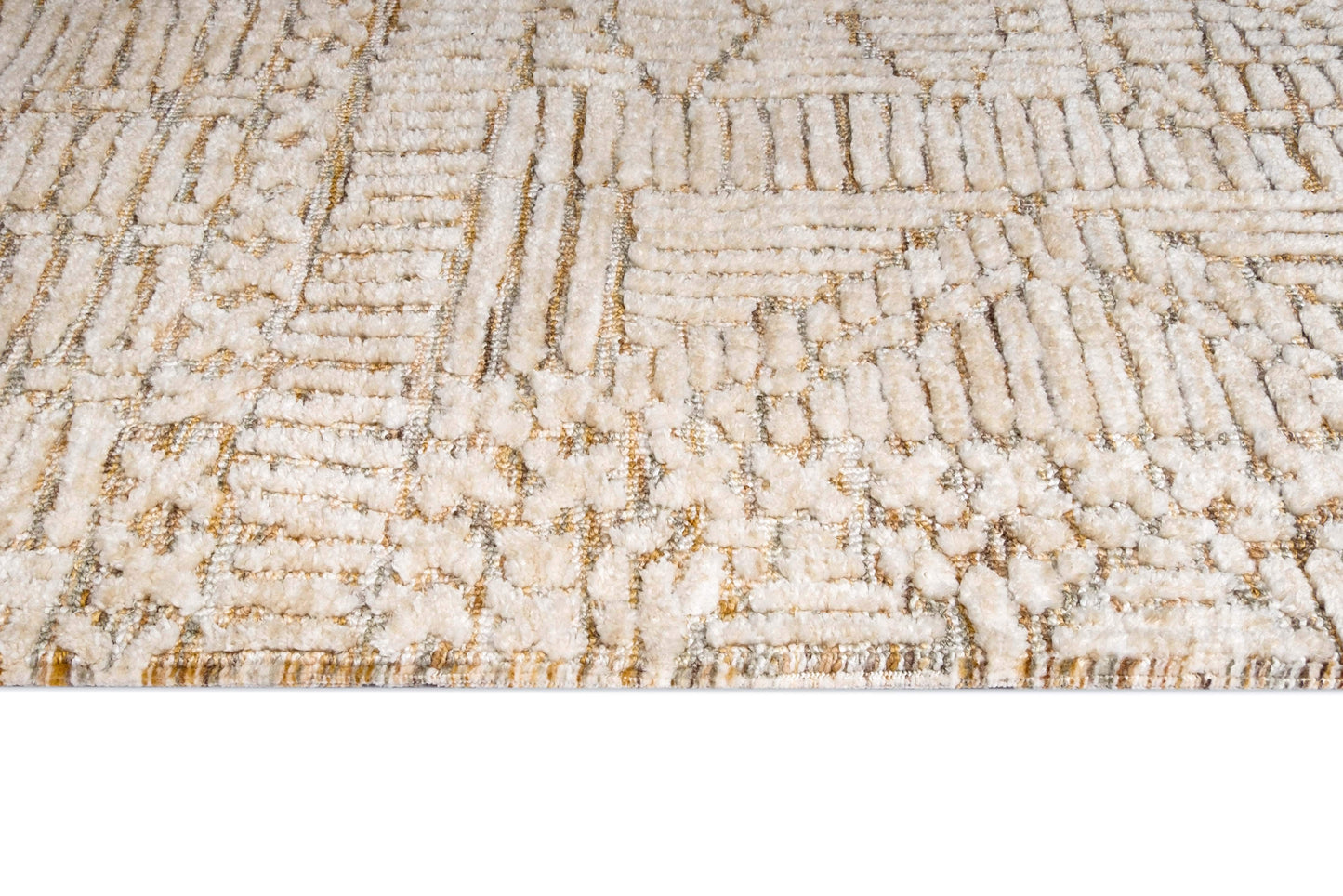 Jordan Mustard and Beige Geometric Modern Runner Rug